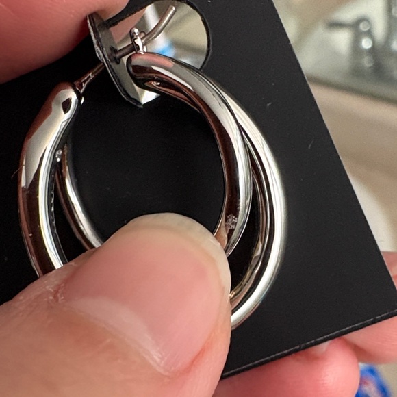 Coach Two-Tone Silver and Gold Earrings - Picture 4 of 4